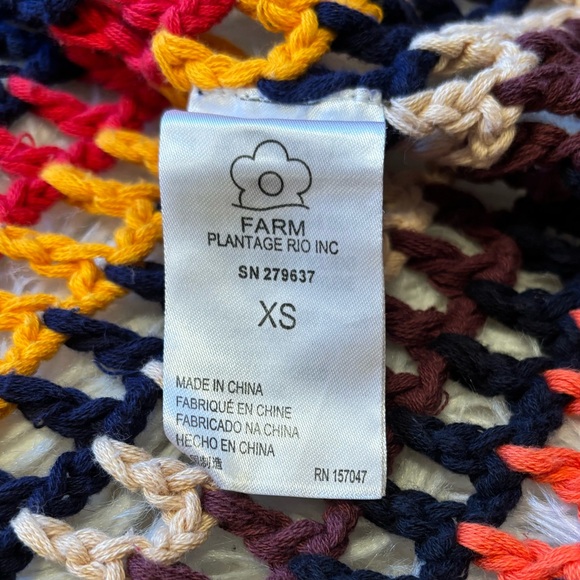 Anthropologie Farm Rio Mulitcolor Open Knit Cardigan - Picture 4 of 9